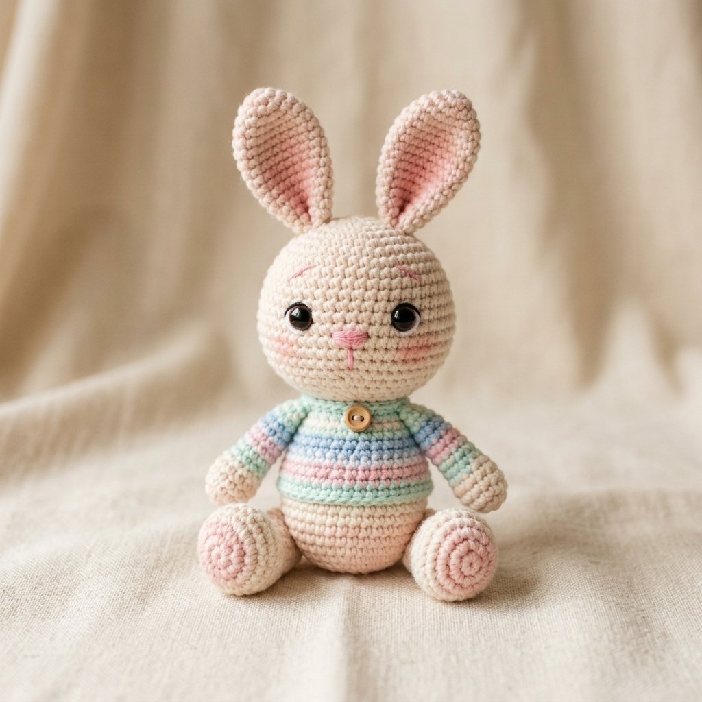 لعبة كروشيه محشوة (أميغورومي) - أرنب لطيف